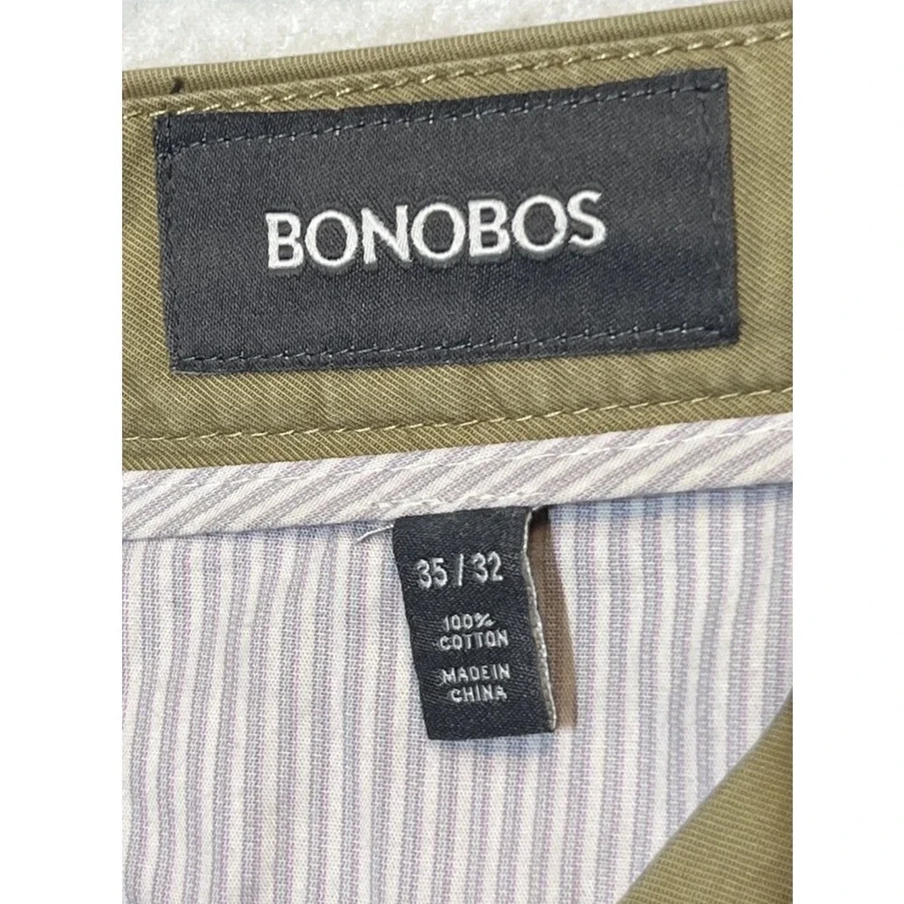 Bonobos Mens Straight Leg Chino Pants Khaki Tan Cotton 35x32 Business‎ Casual